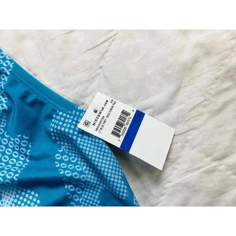 New Nike Tankini Swim Top XL Girls Light Blue Fury Optic Camo Crossback